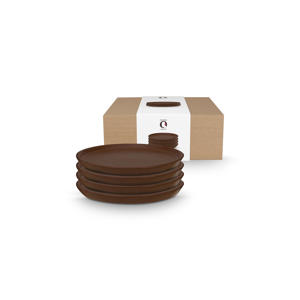 bord (17 cm) (bruin) (set van 4)