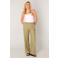 Base Level wide leg regular waist casual broek groen