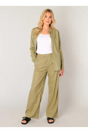 thumbnail: Base Level wide leg regular waist casual broek groen