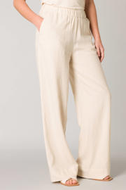 thumbnail: Base Level wide leg regular waist casual broek ecru