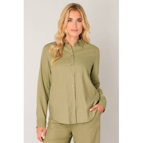 Base Level blouse kaki afbeelding