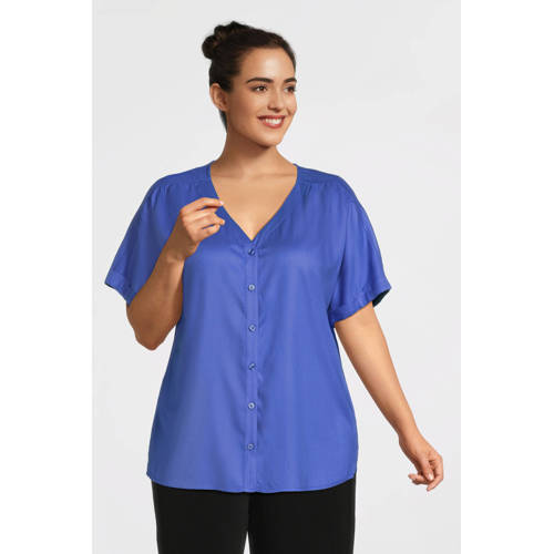GREAT LOOKS blouse met kapmouwen blauw afbeelding