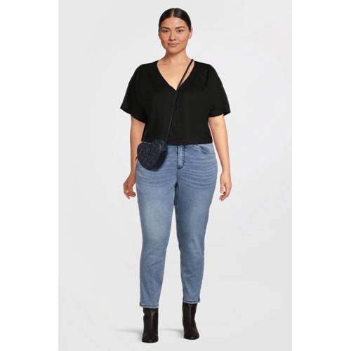 GREAT LOOKS blouse met kapmouwen zwart afbeelding