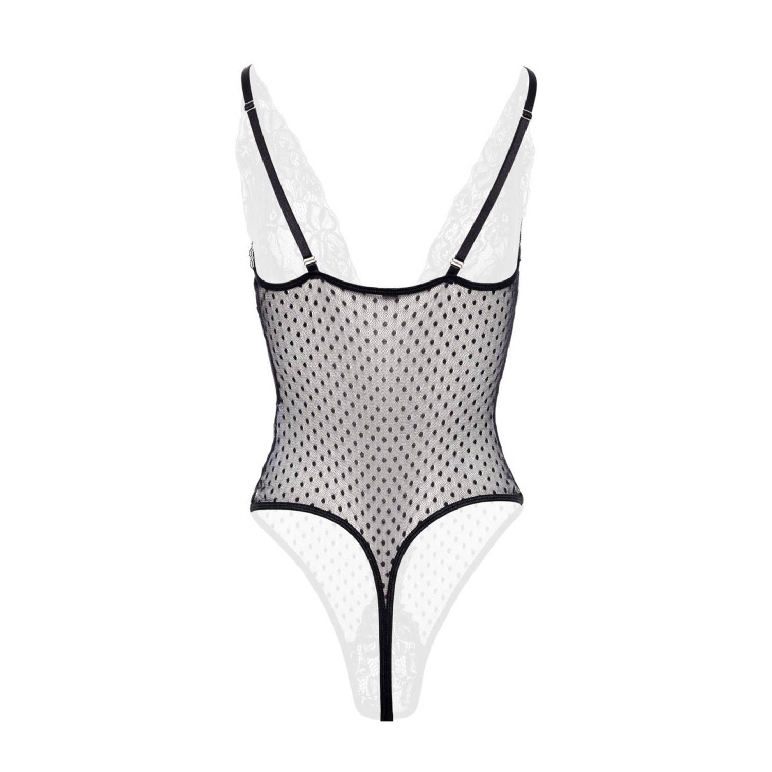 Christine le Duc kanten stringbody Dewi zwart