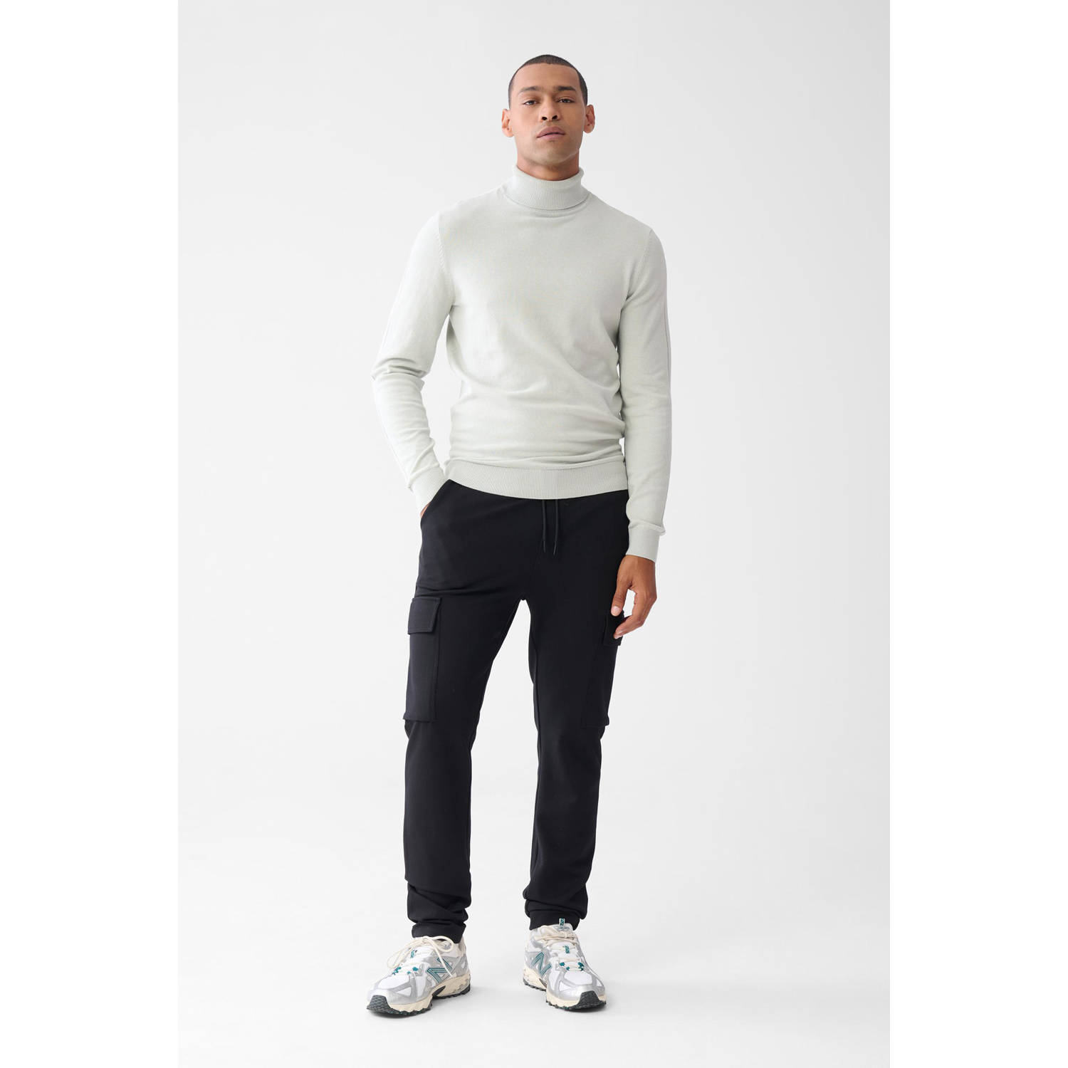 Shoeby regular cargo broek zwart