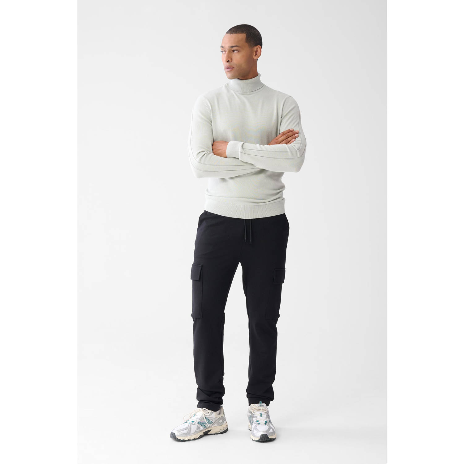Shoeby regular cargo broek zwart