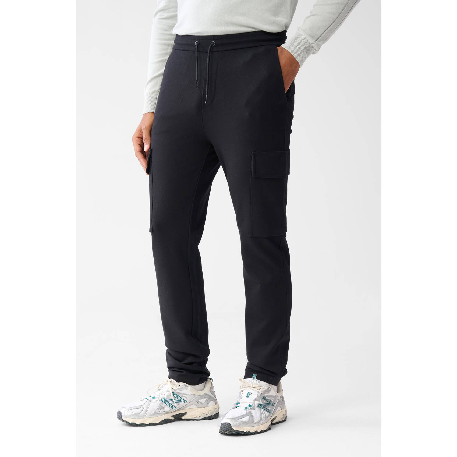 Shoeby regular cargo broek zwart