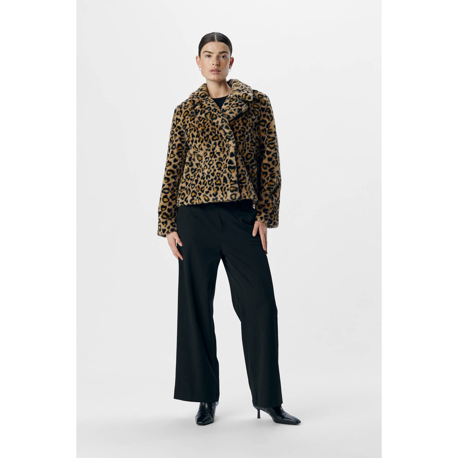 OBJECT faux fur jas bruin