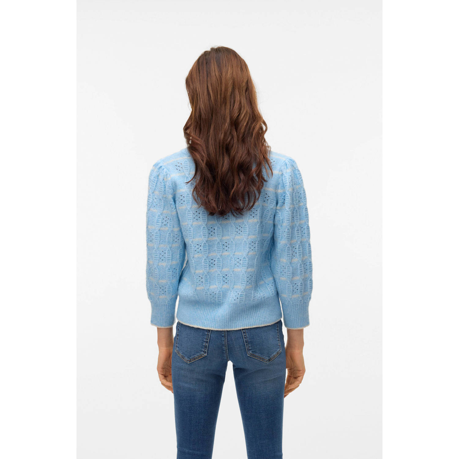 VERO MODA wollen gebreide trui lichtblauw