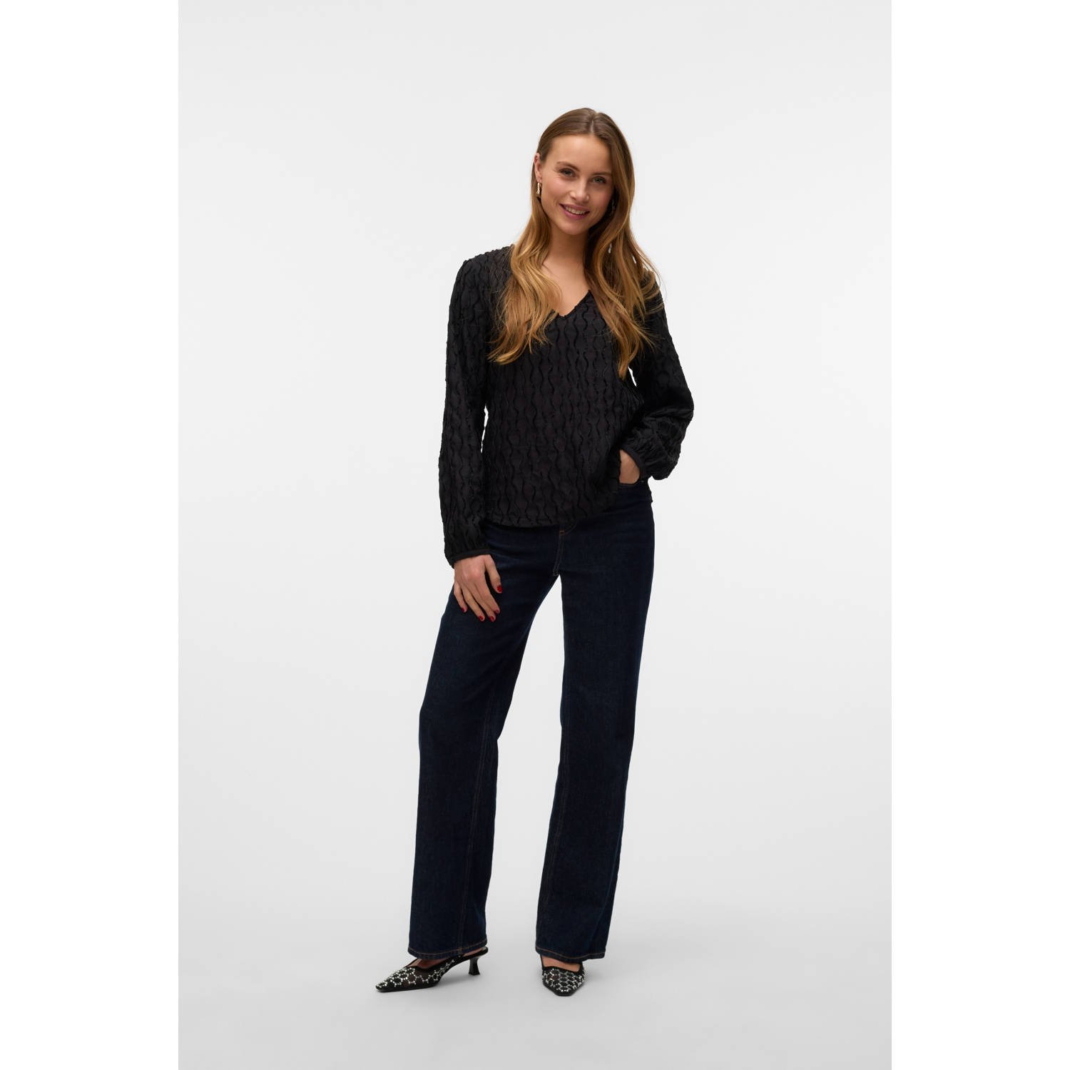 VERO MODA top VMVISTINA zwart