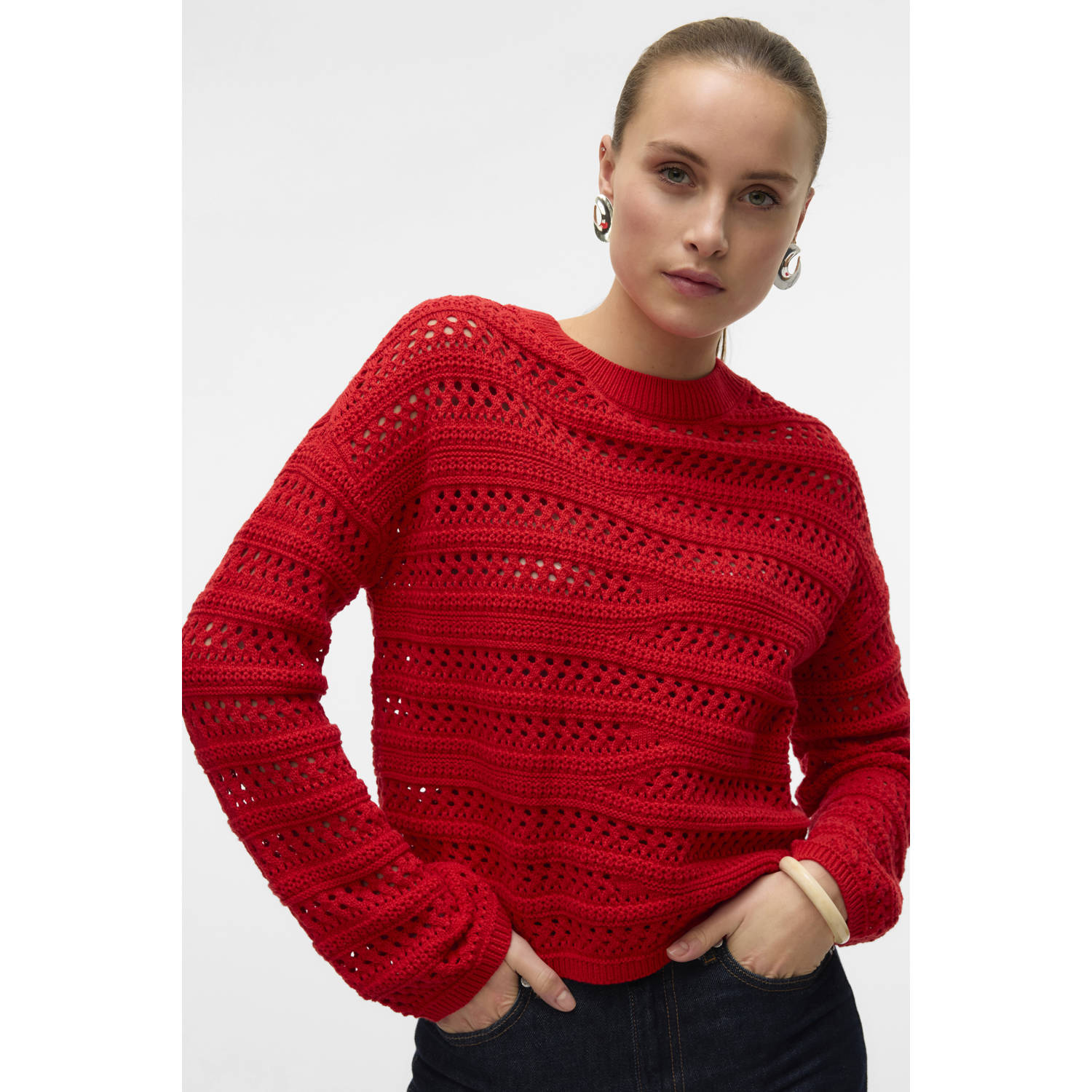 VERO MODA gebreide trui rood