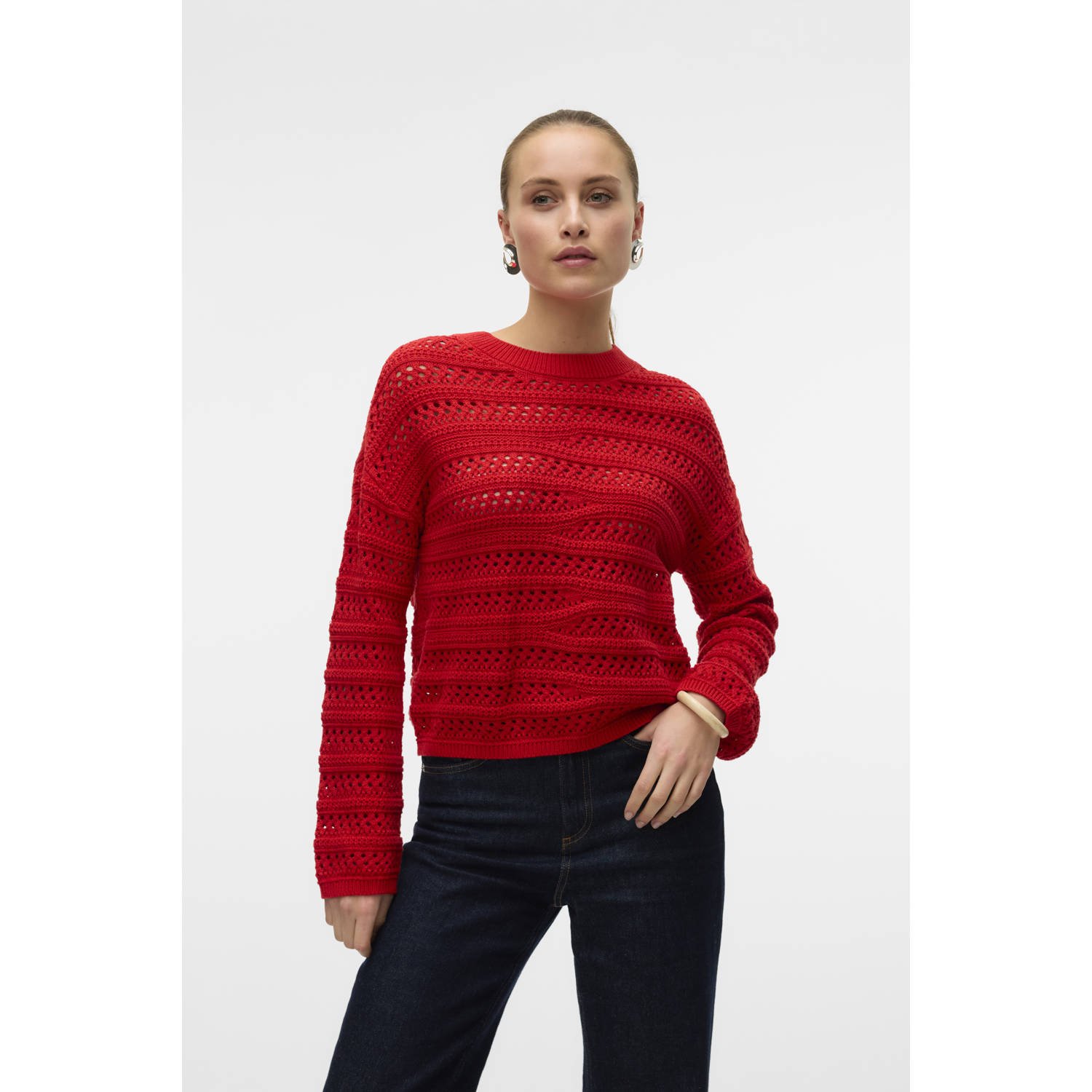 VERO MODA gebreide trui rood