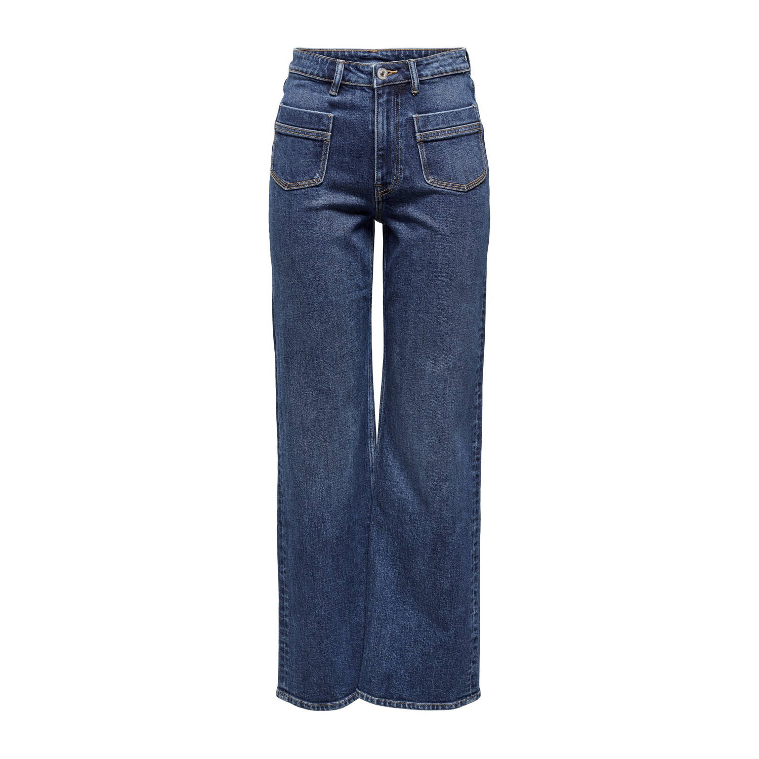 ONLY TALL high waist wide leg jeans medium blue denim
