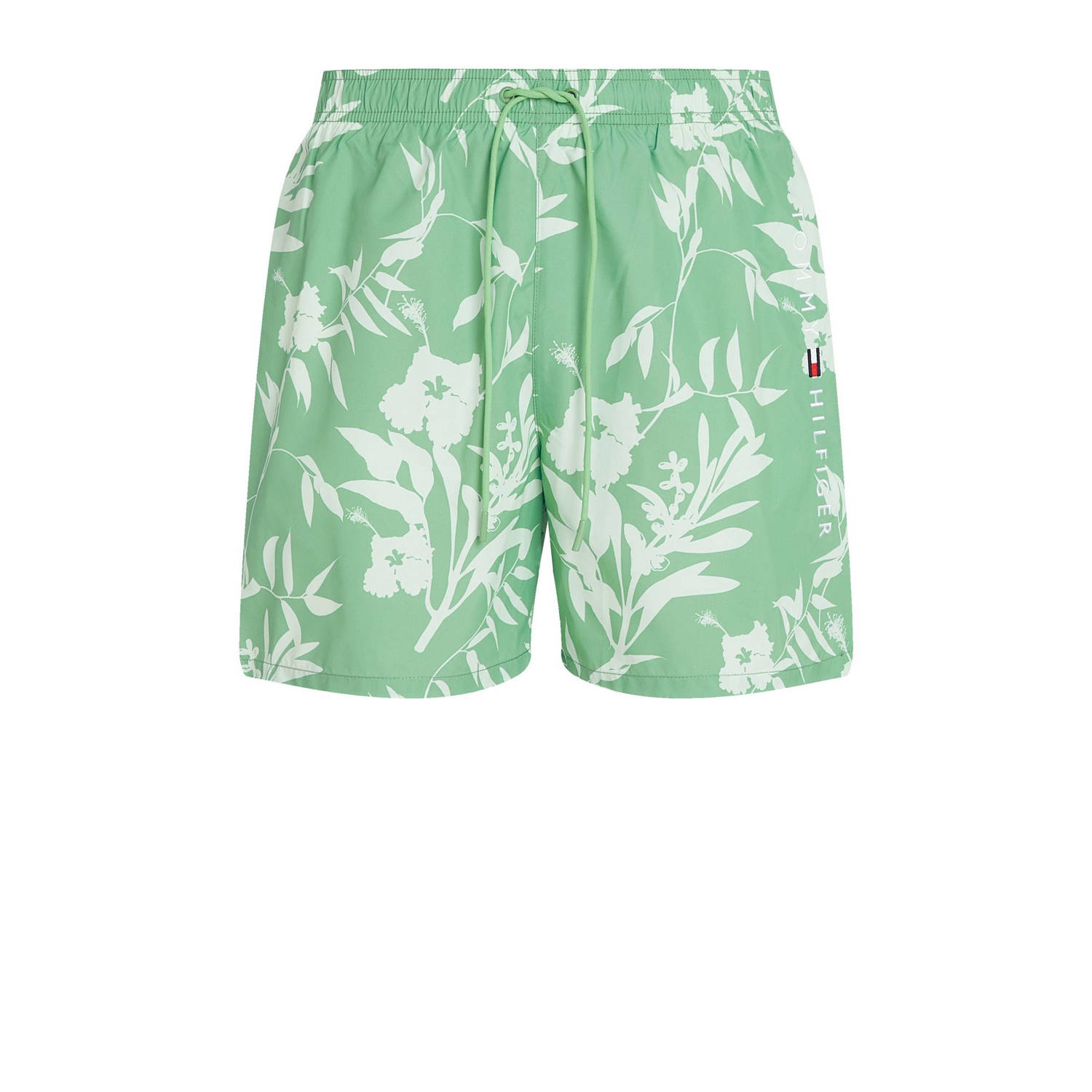 Tommy Hilfiger Swimwear Zwemshort MEDIUM DRAWSTRING PRINT met tropisch motief met logo-borduursel
