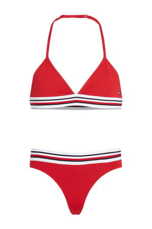 triangel bikini rood/wit/donkerblauw