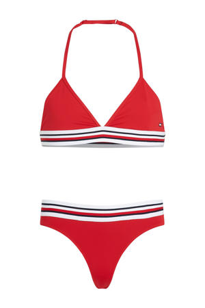 triangel bikini rood/wit/donkerblauw