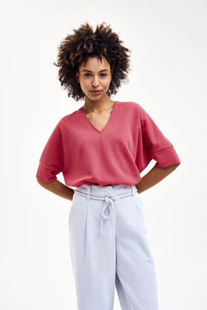 T-shirt rood/roze met lurex