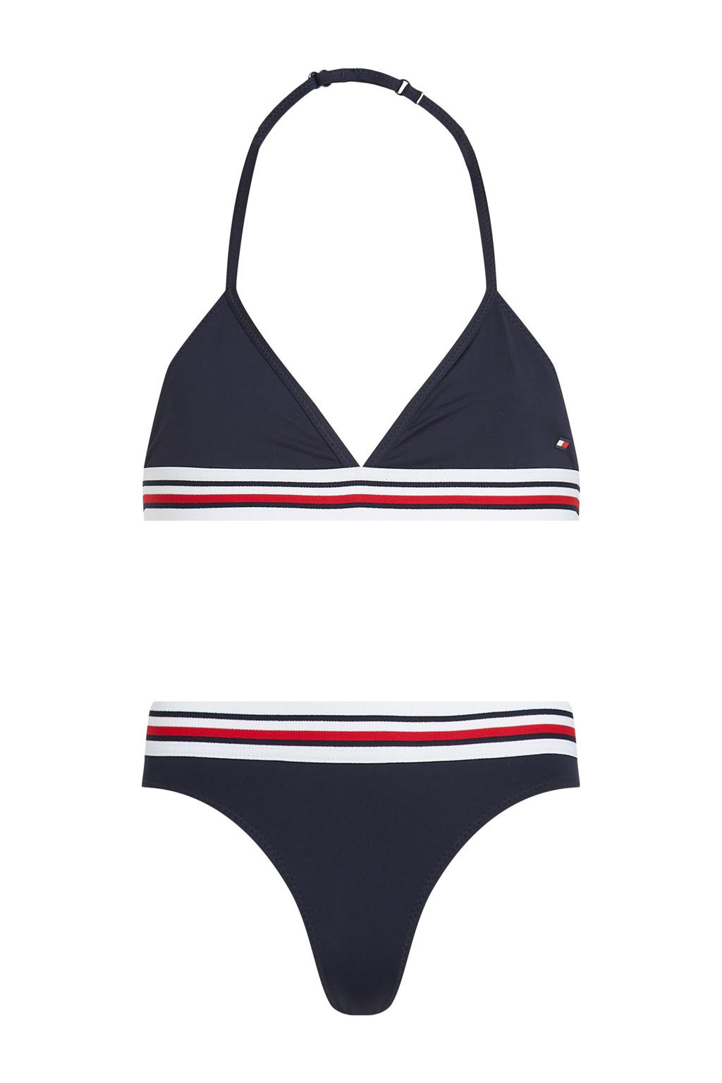 Tommy Hilfiger triangel bikini donkerblauw/rood/wit