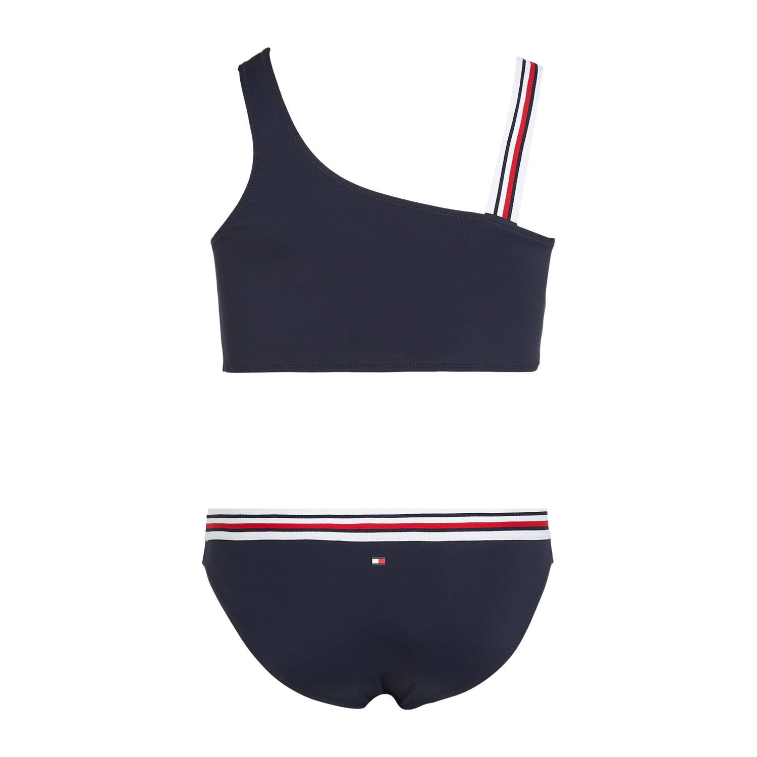Tommy Hilfiger one shoulder bikini donkerblauw