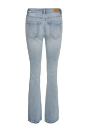 thumbnail: Light blue denim dames VERO MODA flared jeans van denim met regular waist, rits- en knoopsluiting en effen