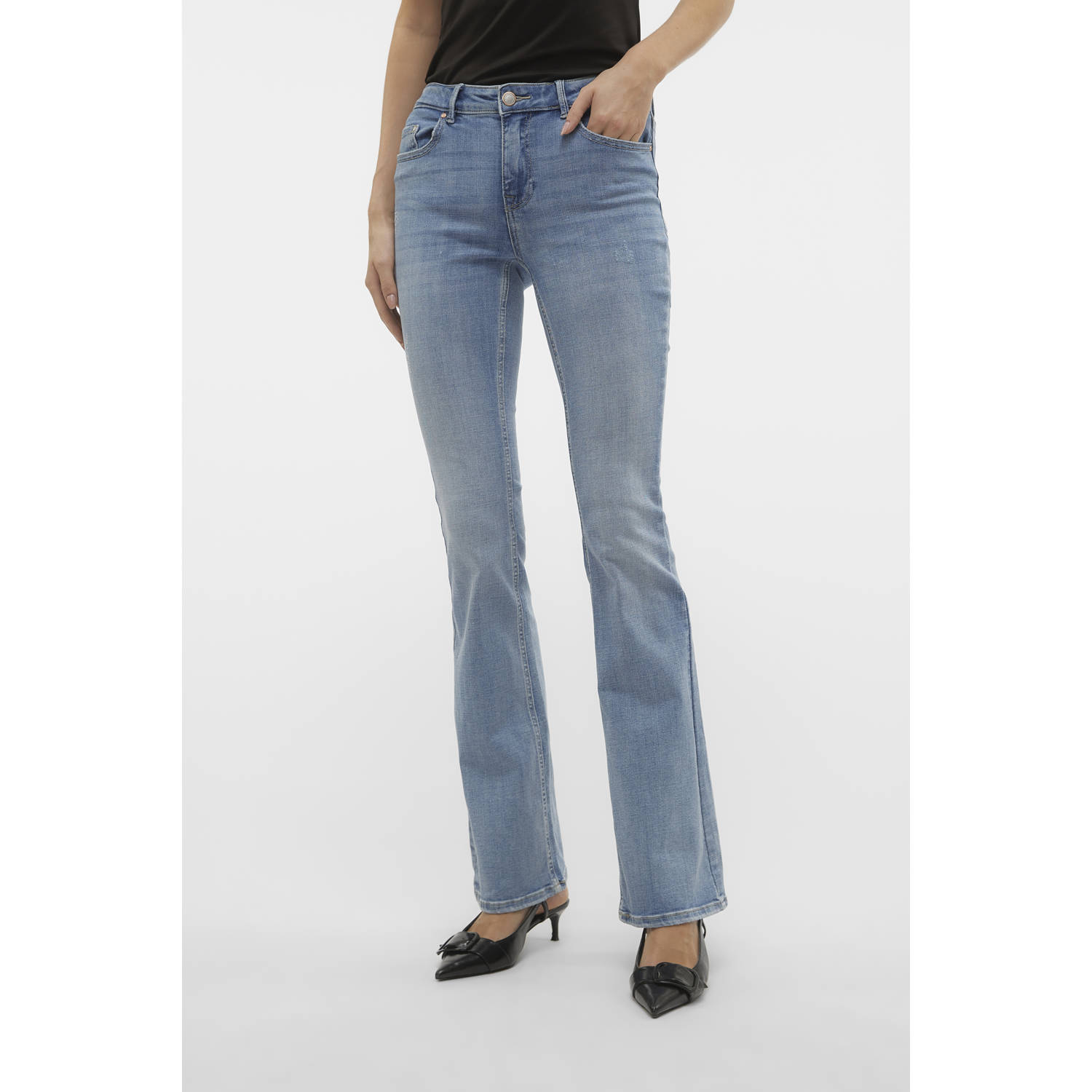 VERO MODA flared jeans VMFLASH light blue denim