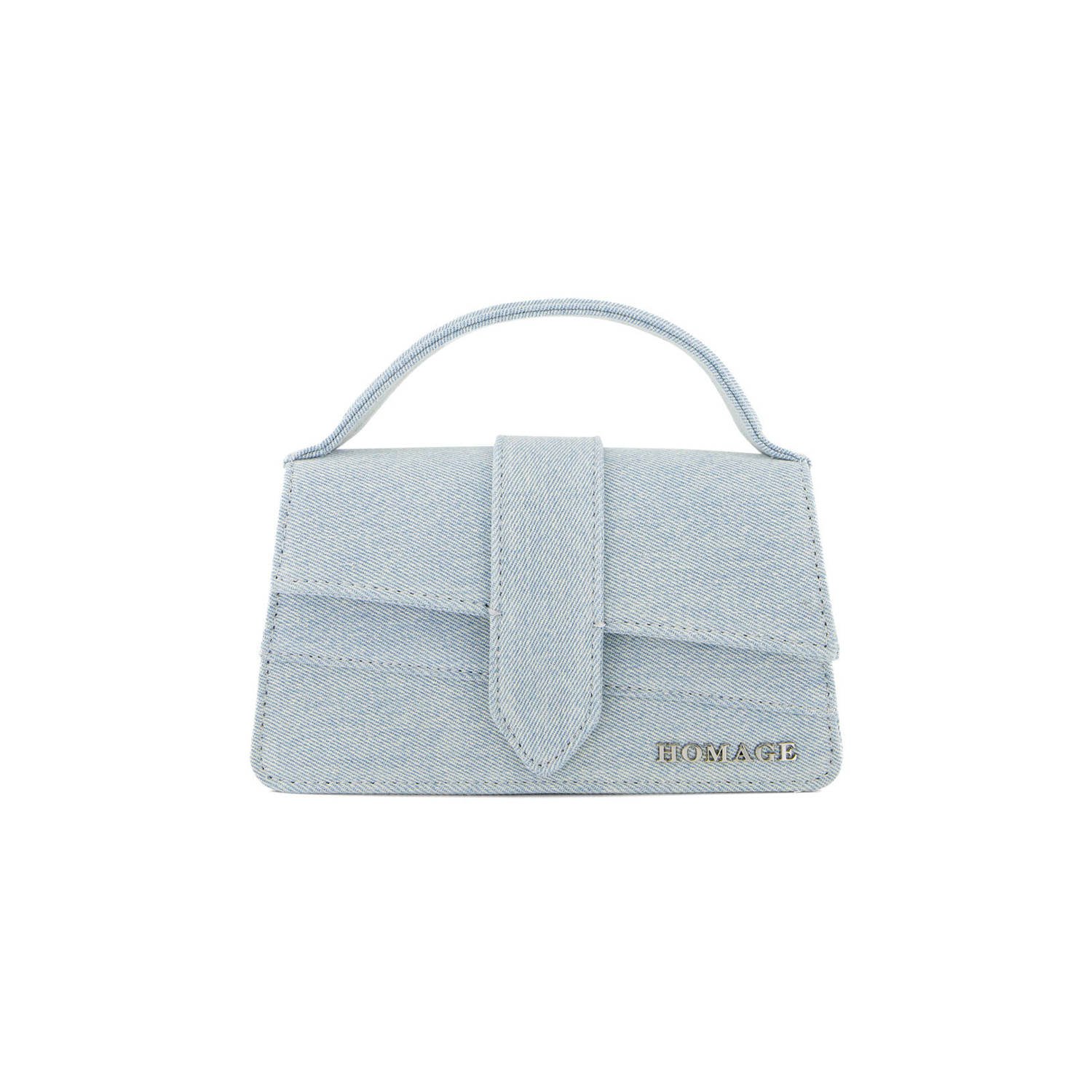 Homage to Denim crossbody tas Maya lichtblauw