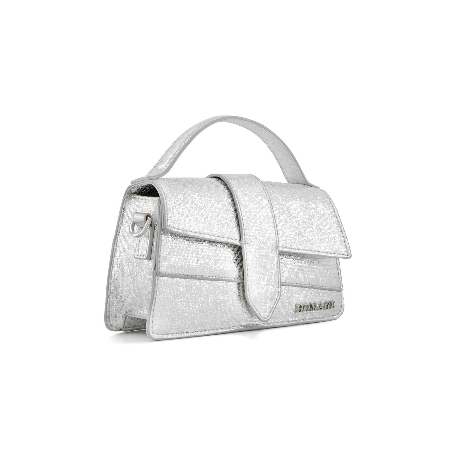Homage to Denim crossbody tas Maya zilverkleurig