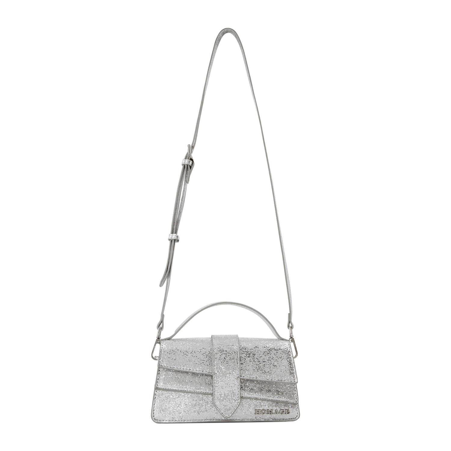 Homage to Denim crossbody tas Maya zilverkleurig