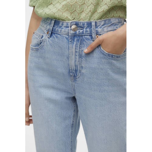 VERO MODA high waist straight leg jeans VMTESSA light blue denim afbeelding
