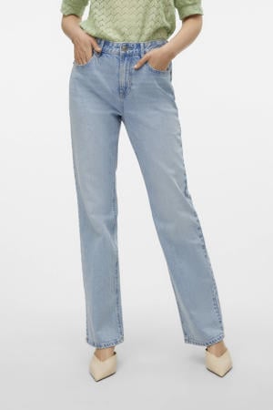 high waist straight leg jeans VMTESSA light blue denim