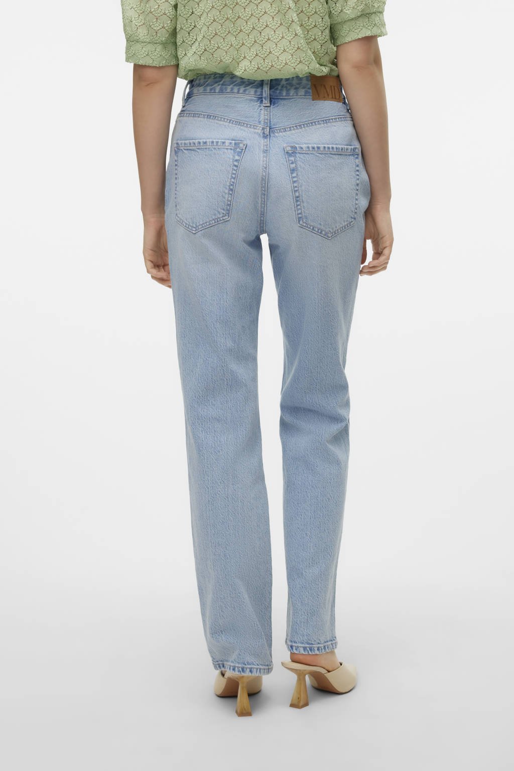 VERO MODA high waist straight leg jeans VMTESSA light blue denim
