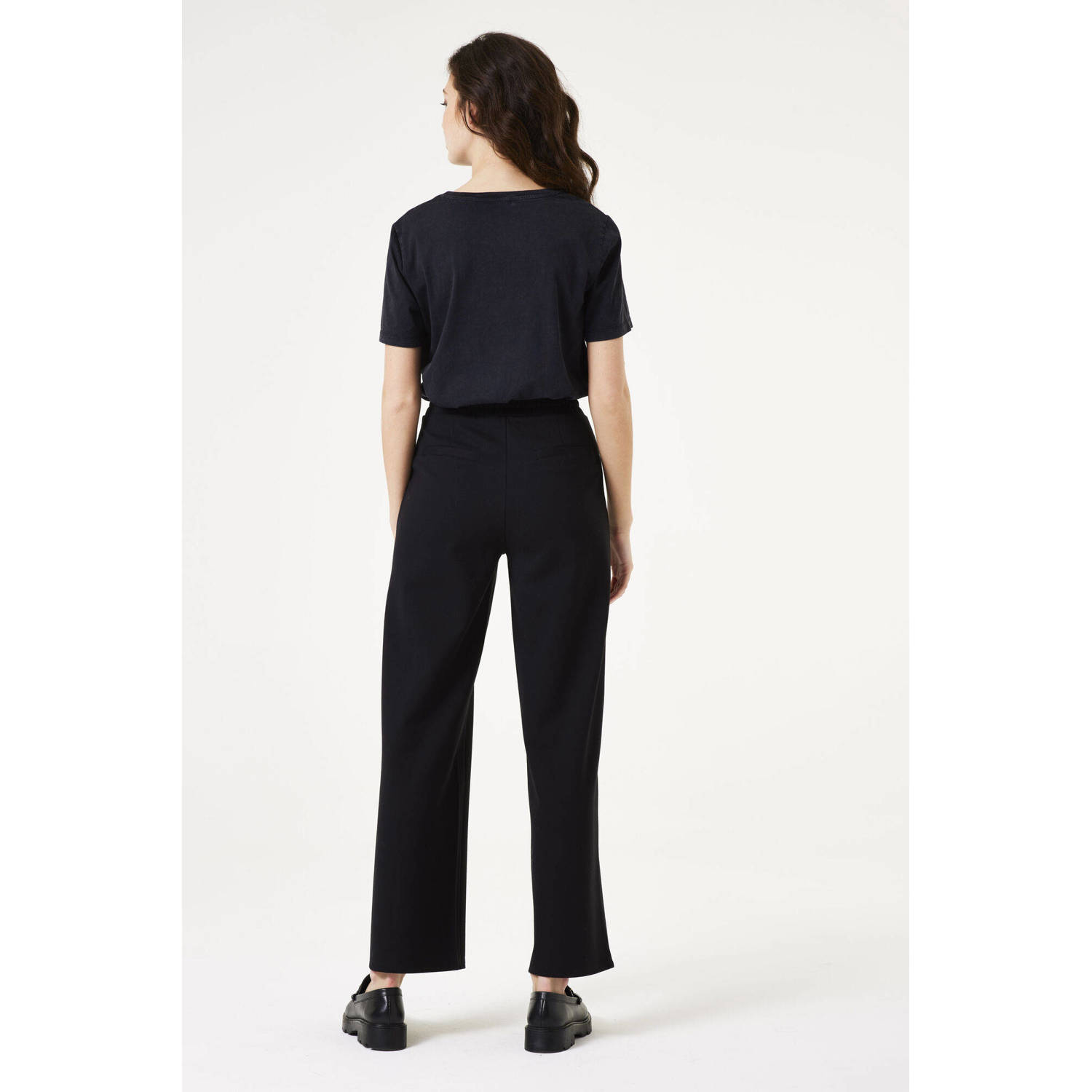 Garcia regular waist casual broek zwart