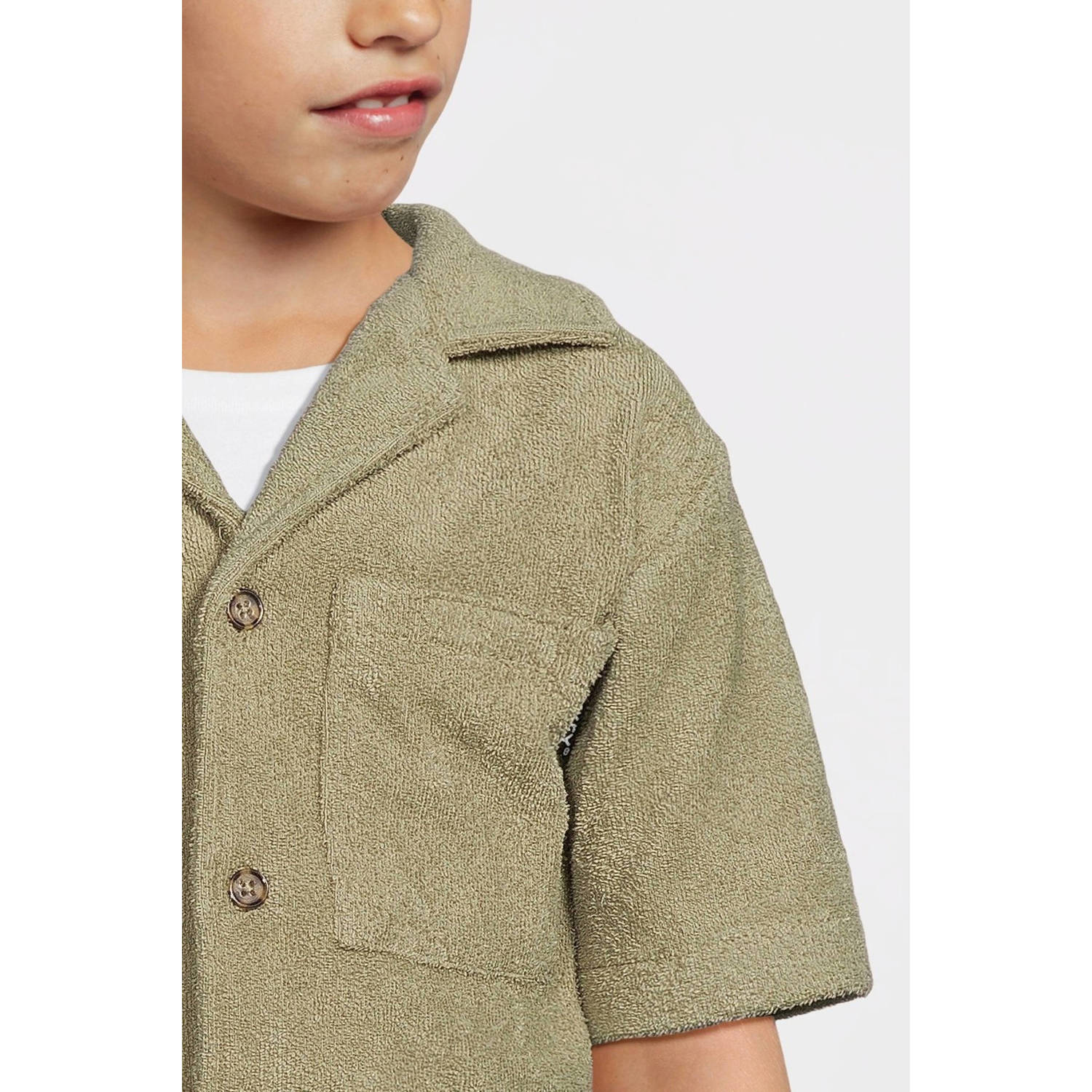 Me & My Monkey overhemd van badstof khaki