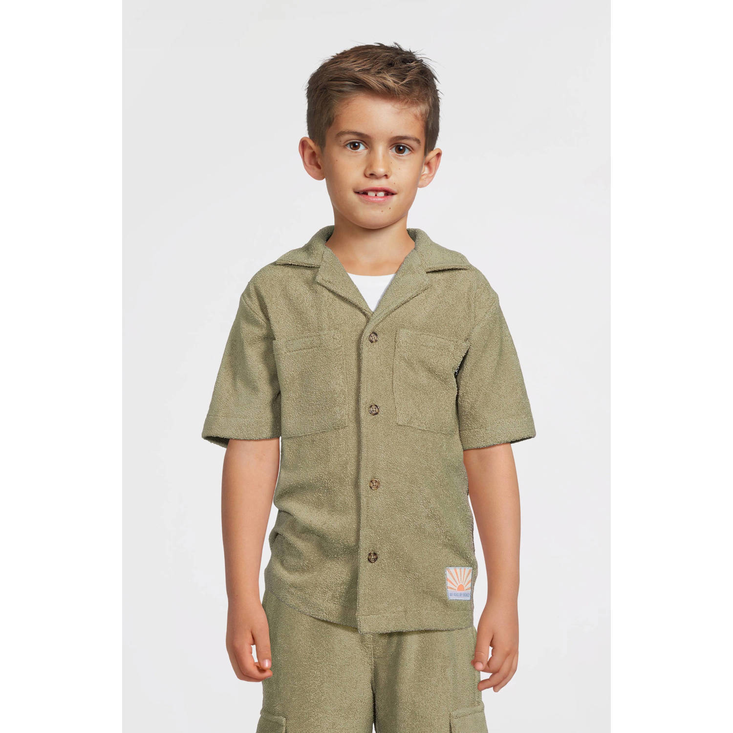 Me & My Monkey overhemd van badstof khaki