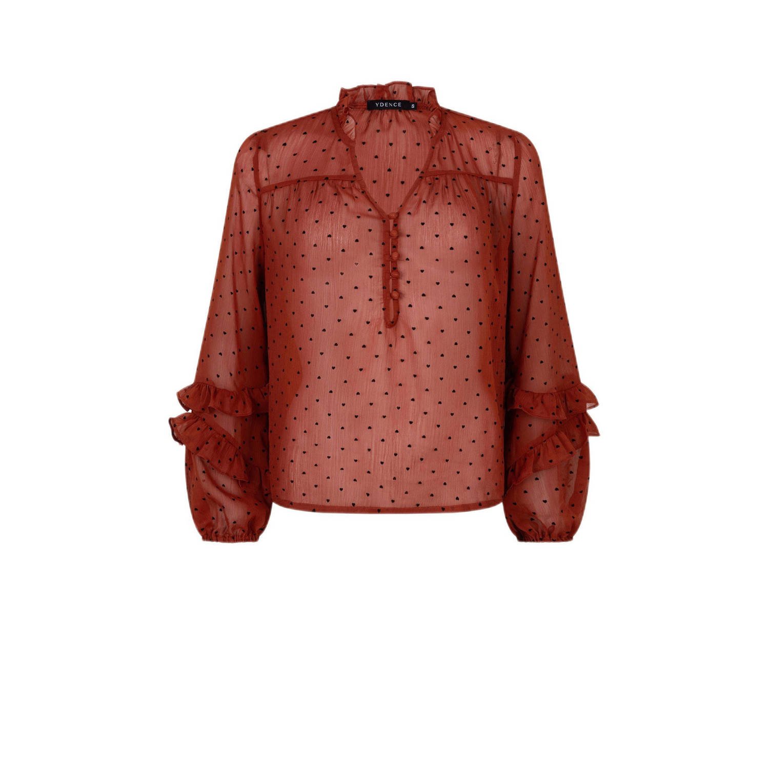 YDENCE Dames Blouses Blouse Nola Roest