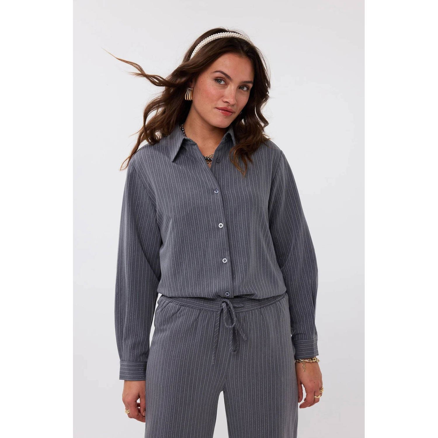 Ydence Lange Mouw Blouse Olina Gray Dames