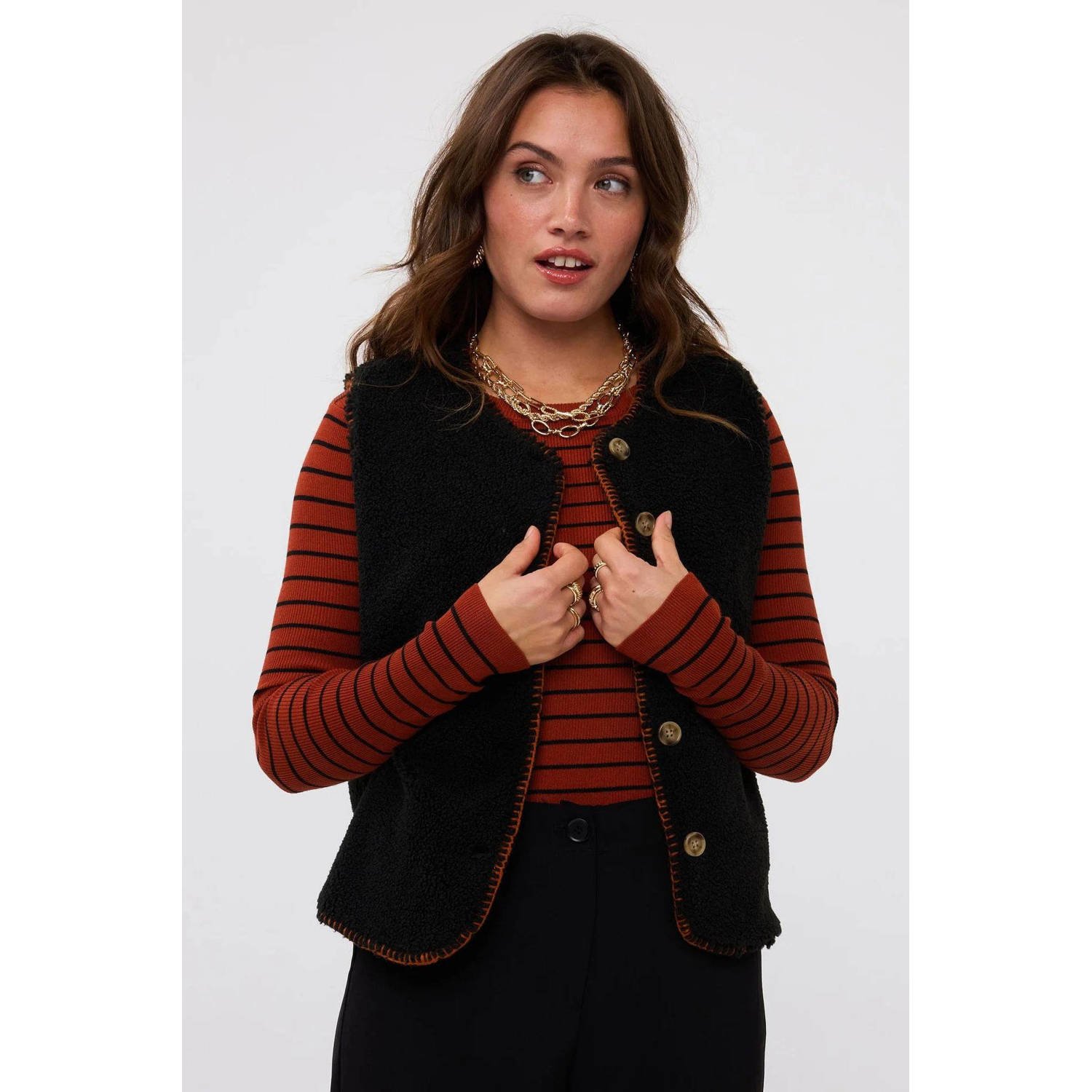 YDENCE Dames Blazers Gilet Evelynn Zwart