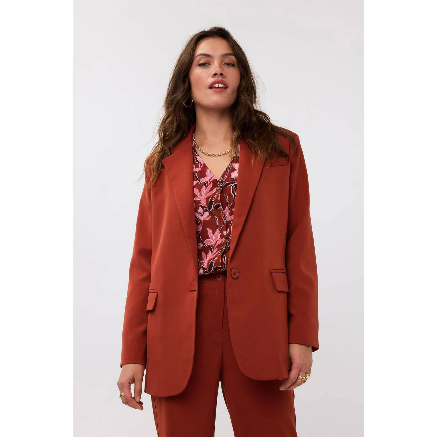Ydence oversized blazer roodbruin