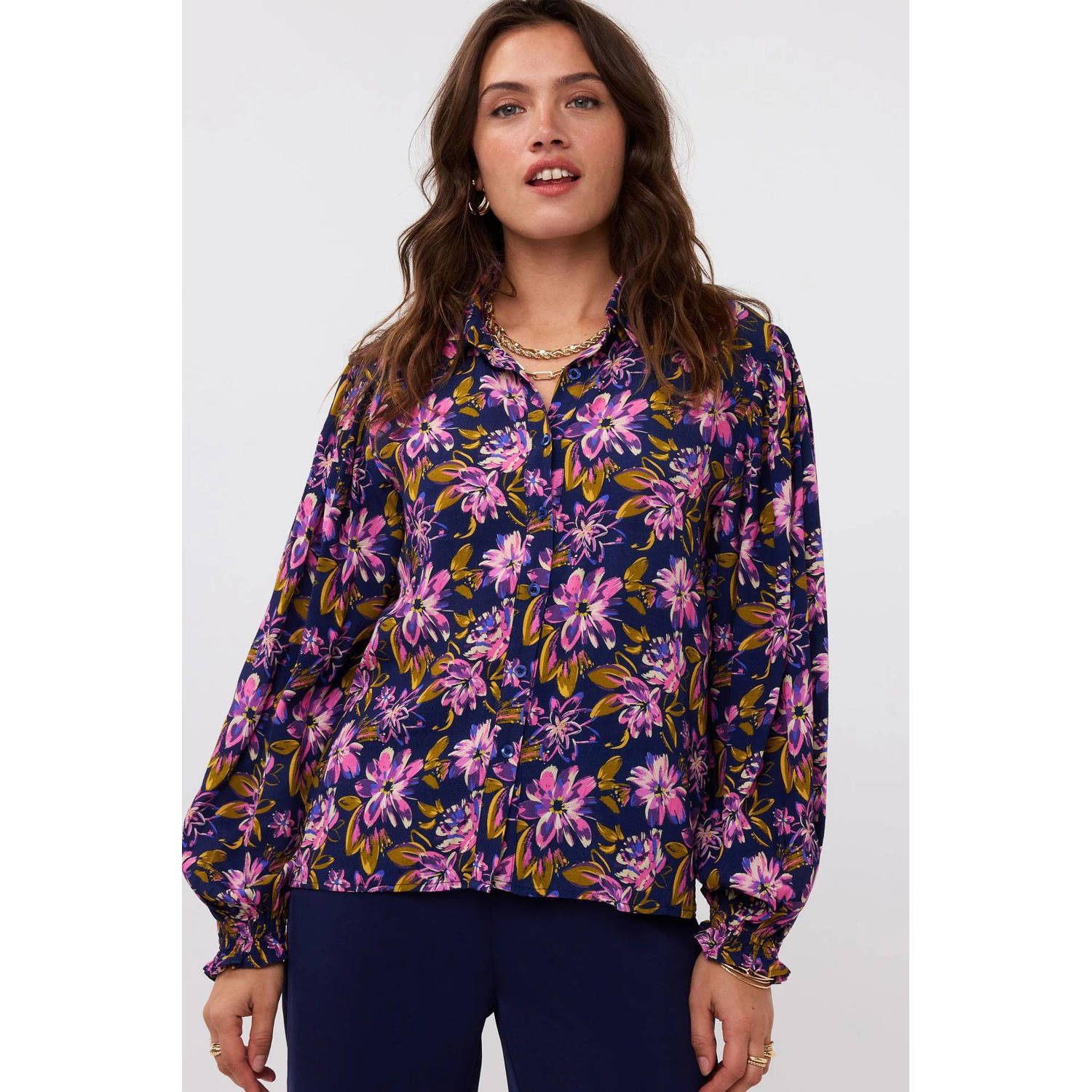 Ydence Lange Mouw Blouse Alyssa Multicolor Dames