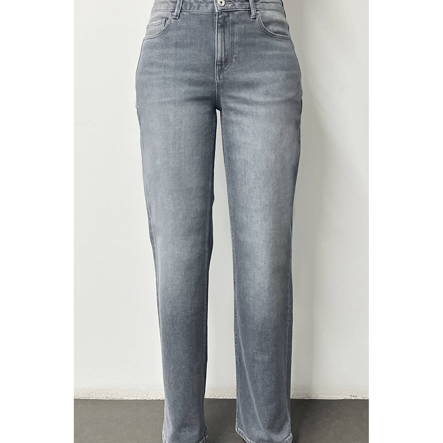 Cup of Joe Denim high straight leg jeans grey denim