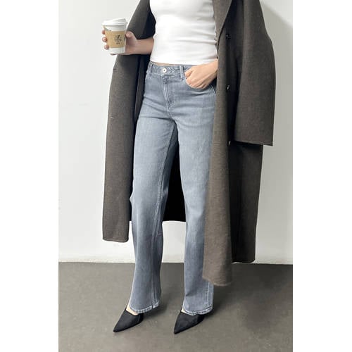 Cup of Joe Denim high straight leg jeans grey denim afbeelding