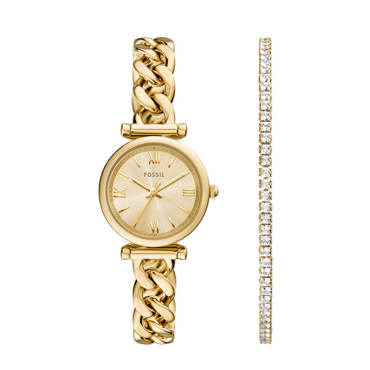 Fossil horloge armband ES5387SET Carlie goudkleurig wehkamp