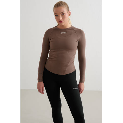 Aim'n sportshirt Soft Basic bruin afbeelding