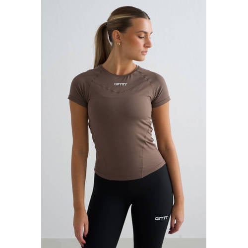 Aim'n sportshirt Soft Basic bruin afbeelding