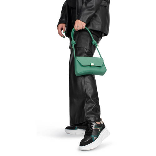 PS Poelman Jana chunky leren sneakers zwart/groen afbeelding