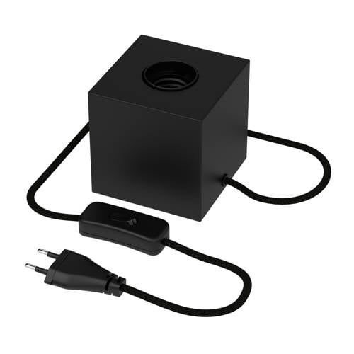 Calex Tafellamp Vierkant - E27 Fitting - Zwart - Zwart