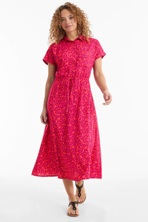 blousejurk met all over print roze/paars