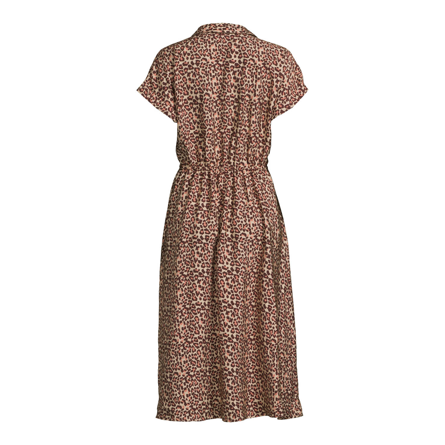 anytime blousejurk met panterprint beige bruin