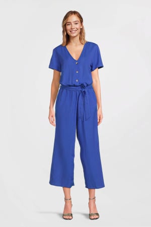 linnen jumpsuit blauw