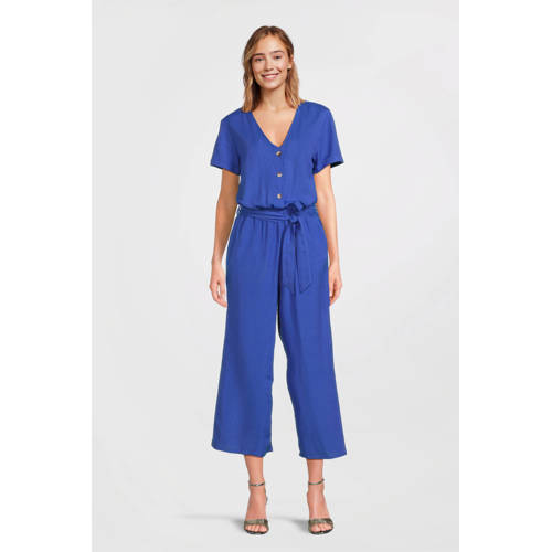 anytime jumpsuit met linnen blauw afbeelding